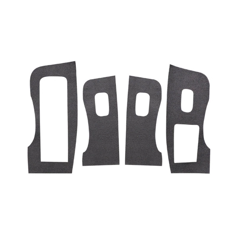 Tesla Model 3, Y Door Switch Cover Trim Stickers, 4pcs, Deep Gray Alcantara Suede