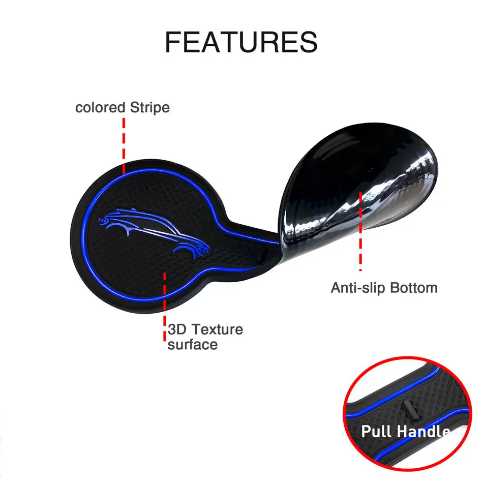 Mustang Mach-E Silicone Console Drink Holder Pad, Red, White, or Blue, 2021-2024