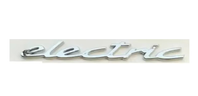 Electric Emblem Badge, ABS, Chrome