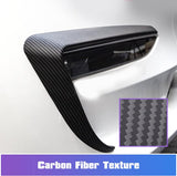 Tesla Model 3 Front Fog Light Trim Spoiler Light Cover Eyebrow Covers, Matte Carbon Fiber, 2017-2023