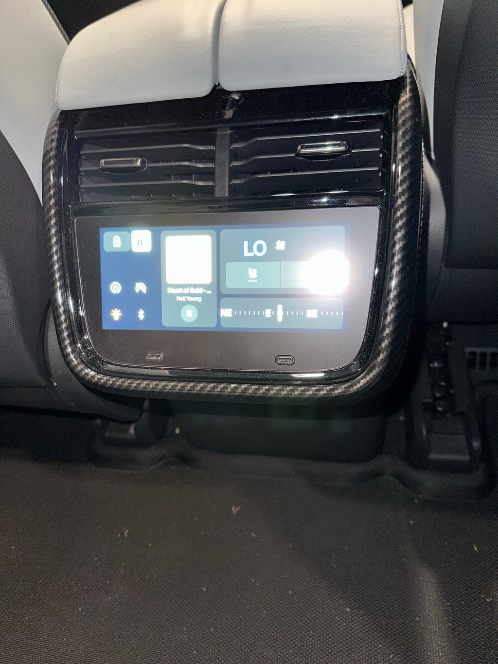 Armrest Center Console Outer Frame Carbon Fiber Trim Panels for Rivian R1T, R1S