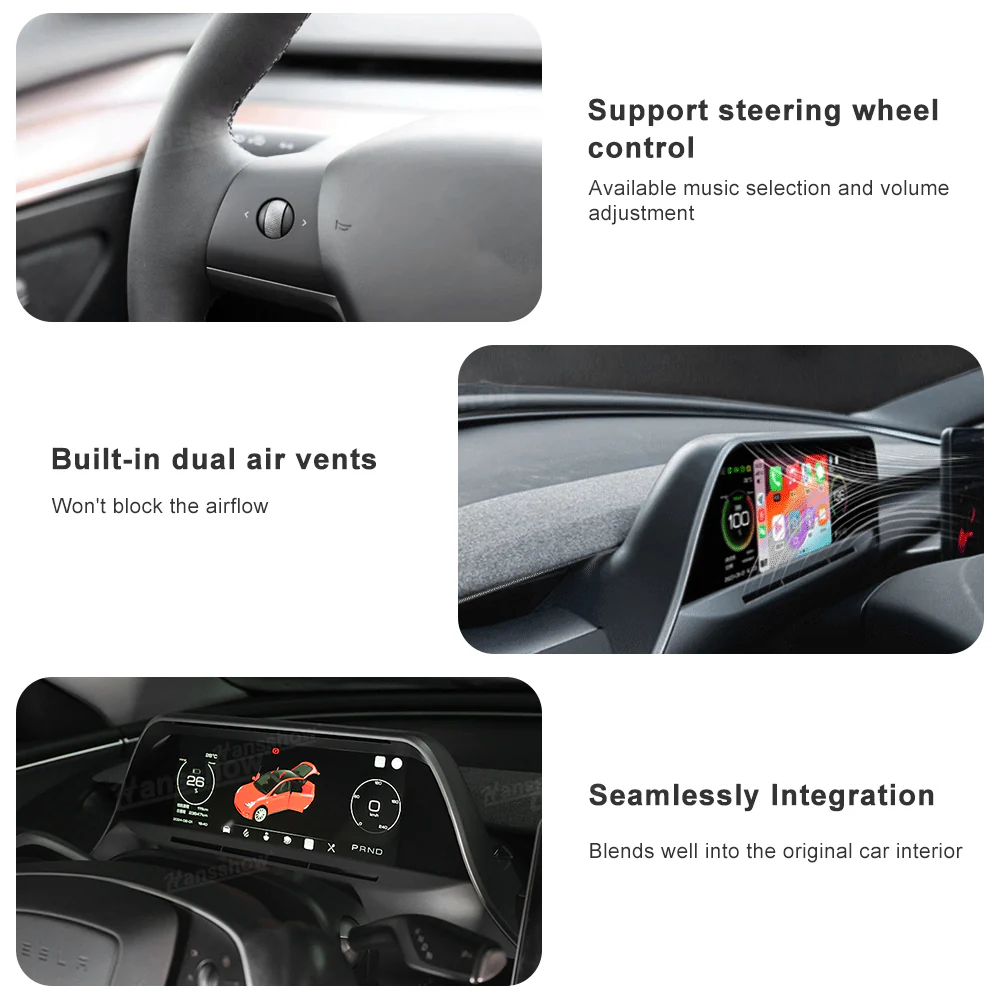 Tesla Model 3 Highland Heads Up Display 8.8” Instrument Cluster Dashboard Screen Hansshow F89, 2024-2025