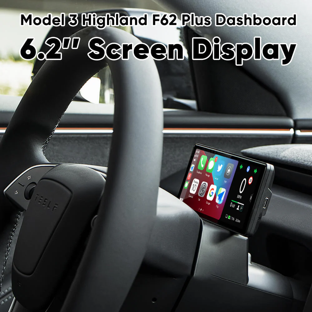 Tesla Model 3 Highland F62 Carplay Dashboard Screen 6.2 Inches Driver Display, 2024-2025