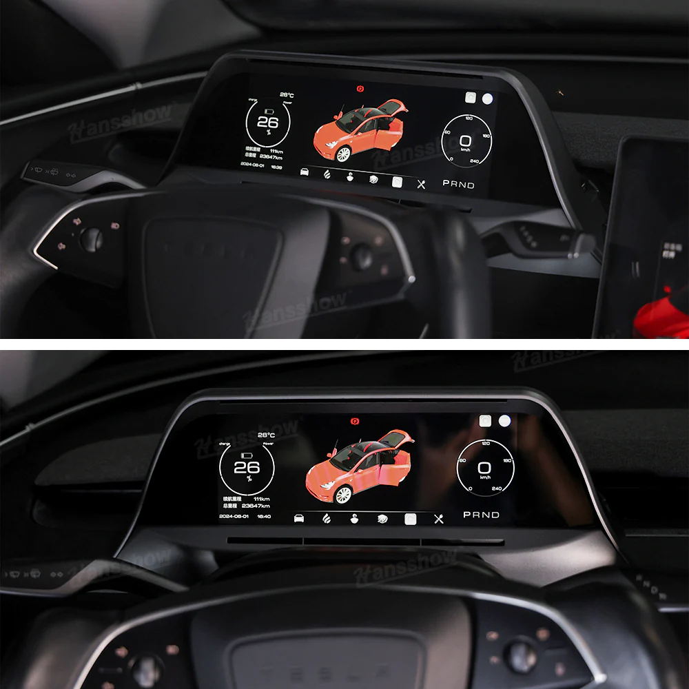 Tesla Model 3 Highland Heads Up Display 8.8” Instrument Cluster Dashboard Screen Hansshow F89, 2024-2025