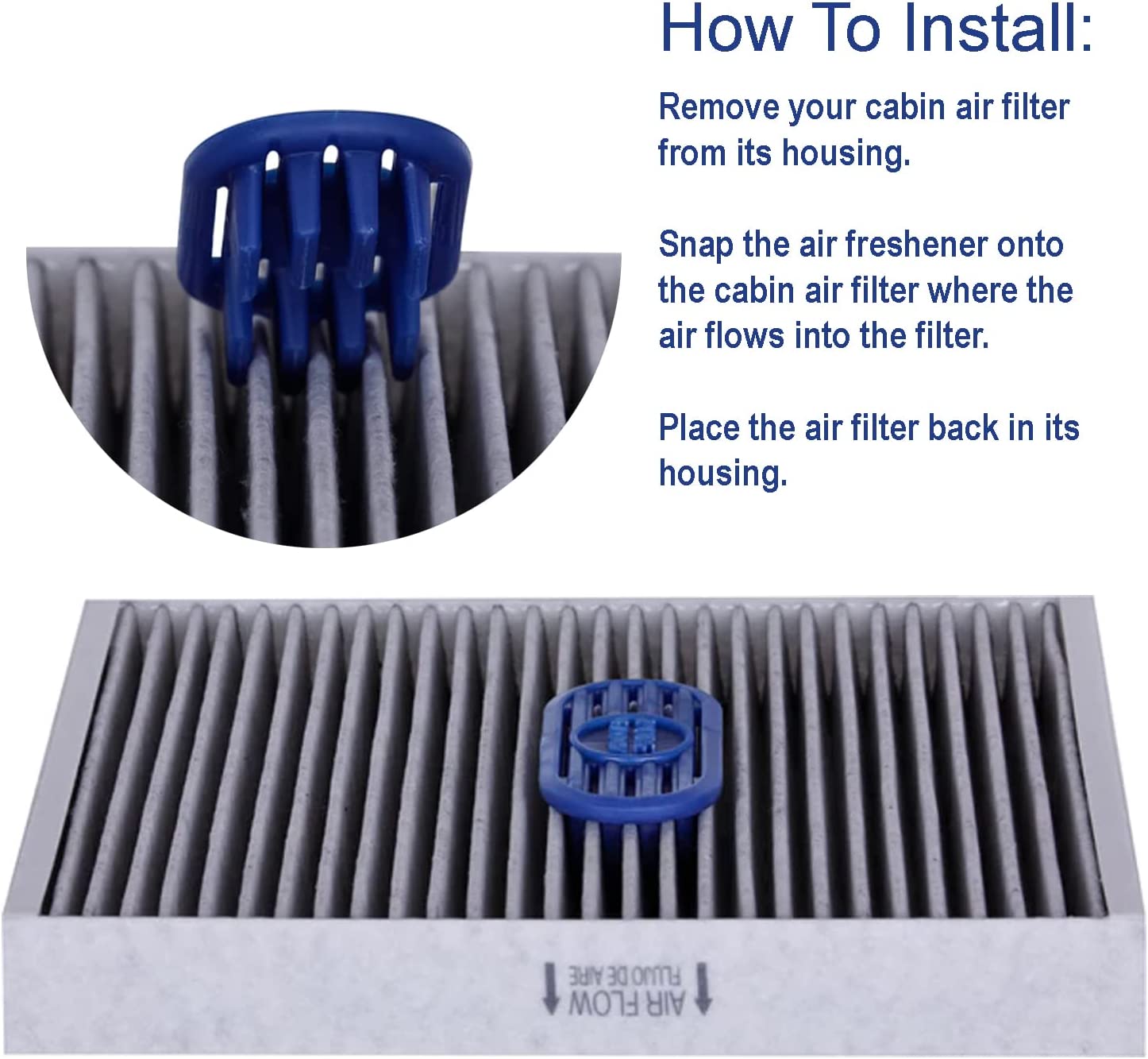 Cabin Filter Air Freshener with Odor Eliminator, Fits Chevy Bolt, Volt, Mustang Mach-E