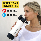 MagicMount™ Flask Insulated Water Bottle with Built-In MagSafe Compatible Phone Mount