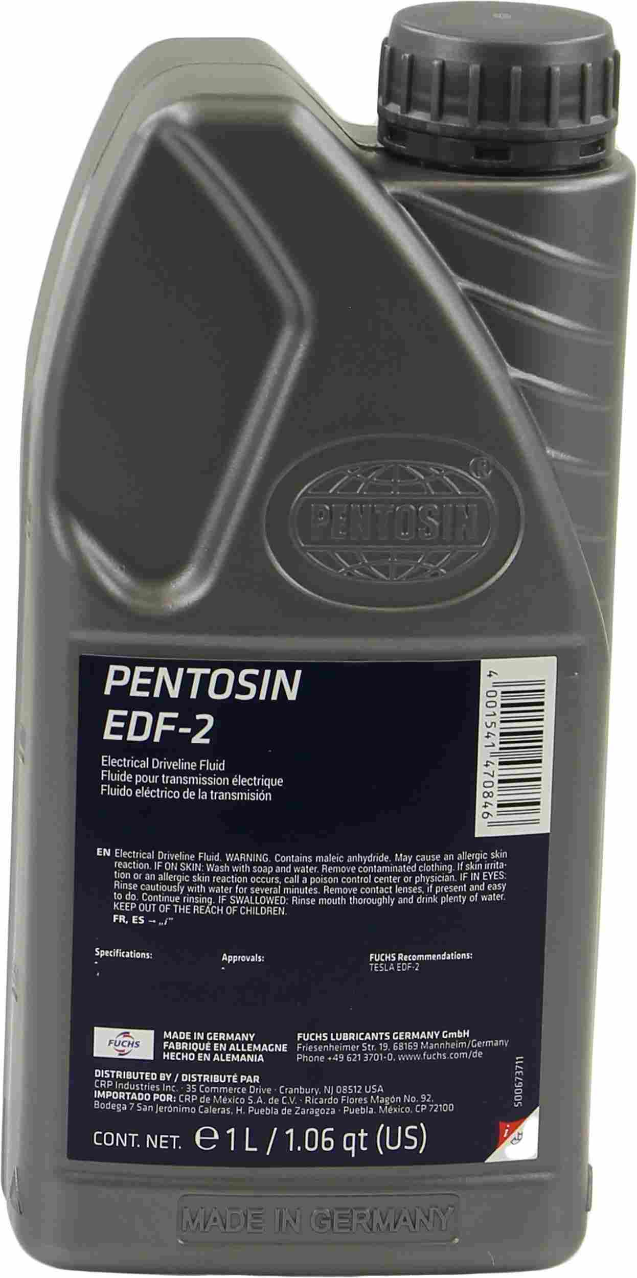 Tesla Model 3, S, X, Y Cybertruck Pentosin EDF-2 Fluid for E-Axle and E-Wet Gearbox