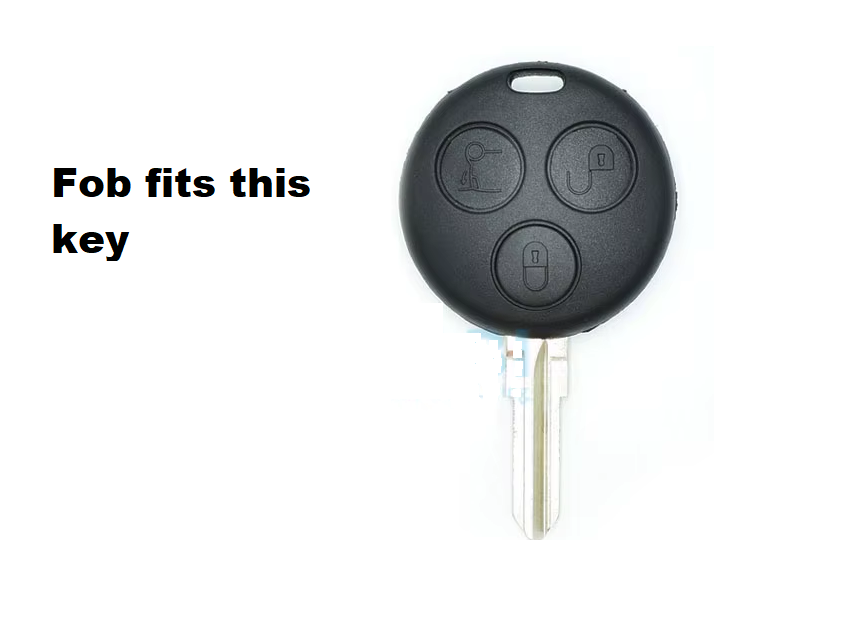 Smart Car Fortwo, Forfour Leather Key Fob Case Cover, 3-Button, Black