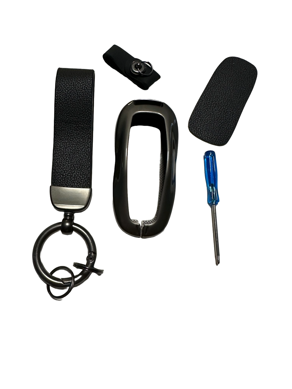 Tesla Model S, 3, Y, Aluminum Key Fob Cover with Key Chain