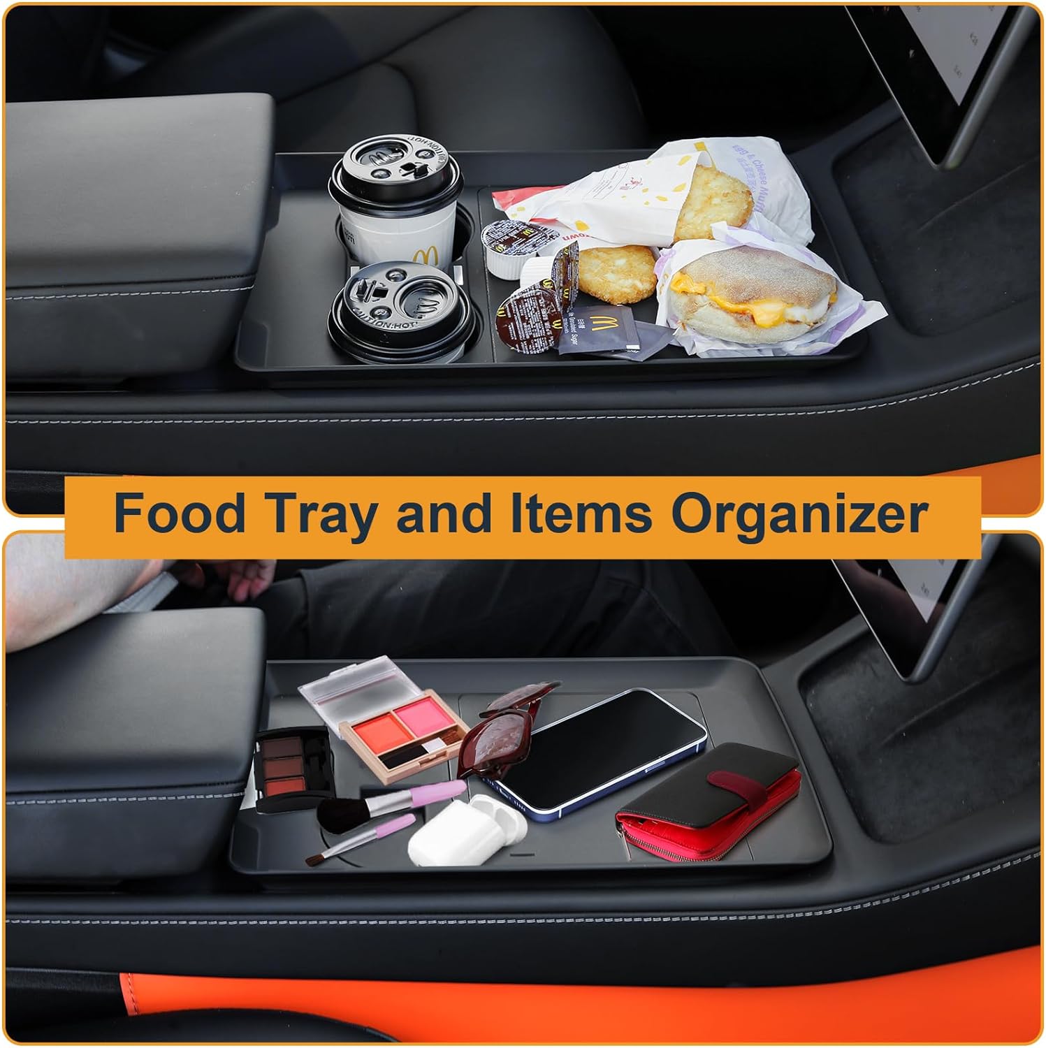 Tesla Model 3, Y Center Console Desk, Food Tray, Black, 2021-2023