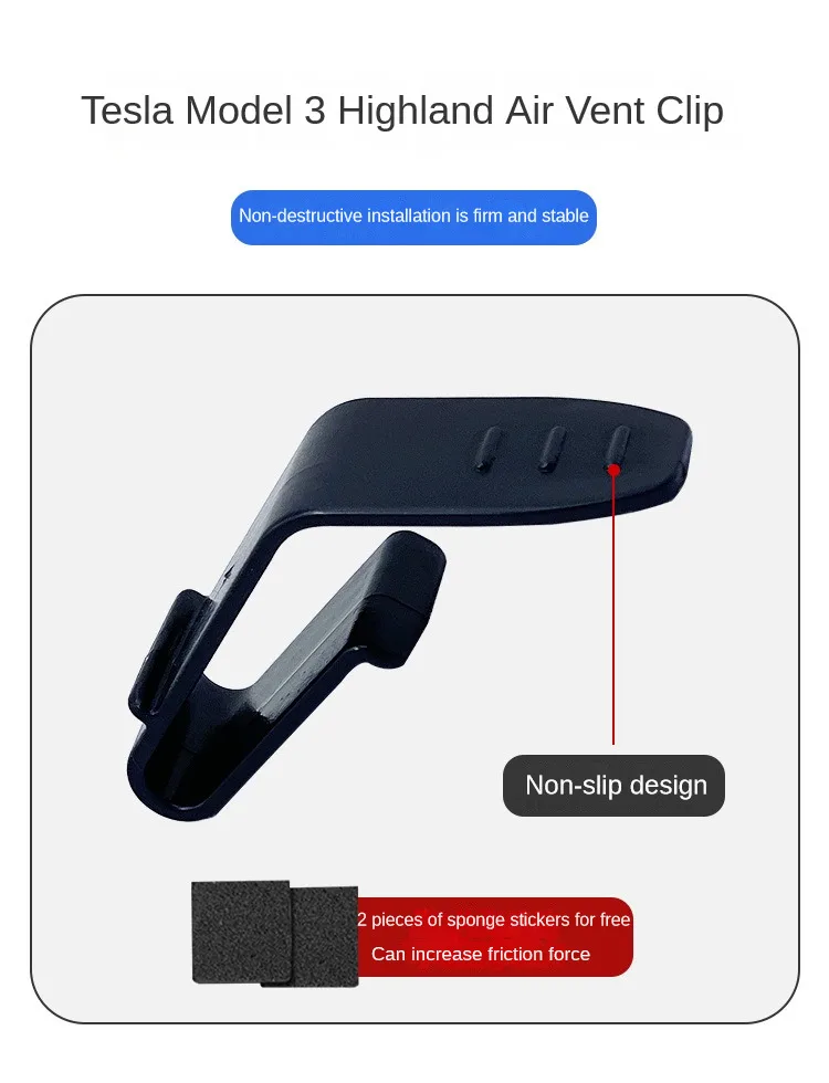 Tesla Model 3 Highland Air Freshener Adapter Clip, 2024-2026