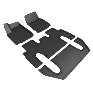 Tesla Model X 3D MAXpider Kagu Full Set Floor Mats, Black, 2022-2024