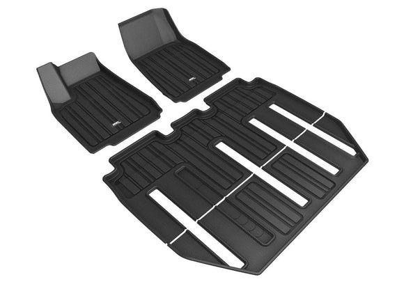 3D Tesla Model X Folding 7-Seater Maxpider Elitect Full Set Floor Mats, Black, 2017-2021