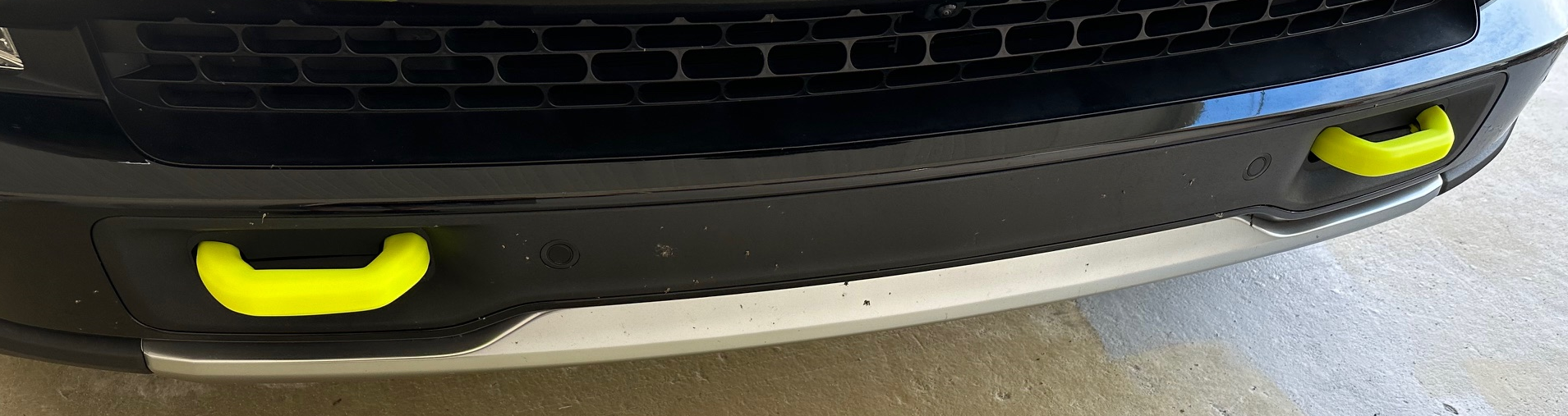 Yellow Luminous Glow in the Dark Silicone Tow Hook Covers for Rivian R1T, R1S