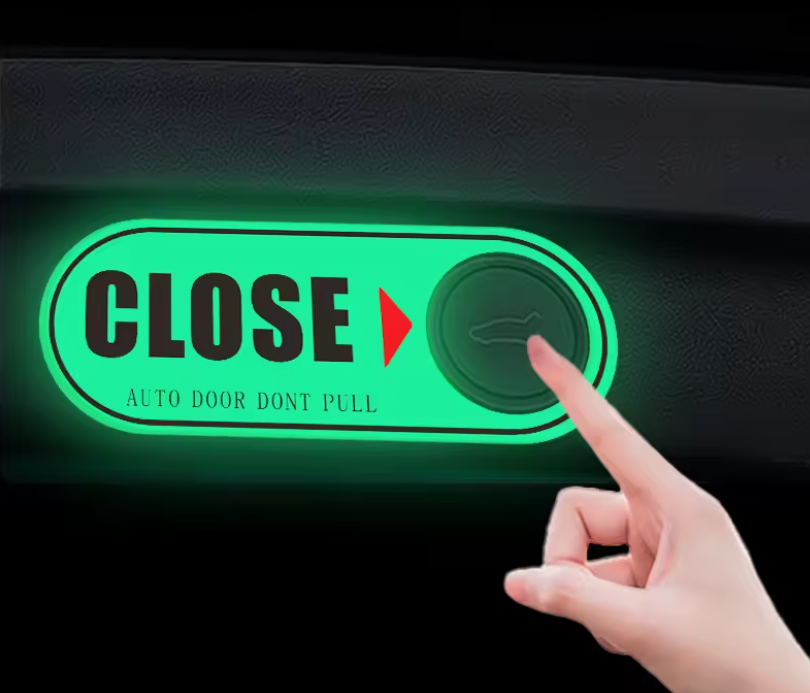 Tesla Model S, 3, X, Y Tailgate, Liftgate Trunk Warning, Close Reminder Sticker, Glow in the Dark