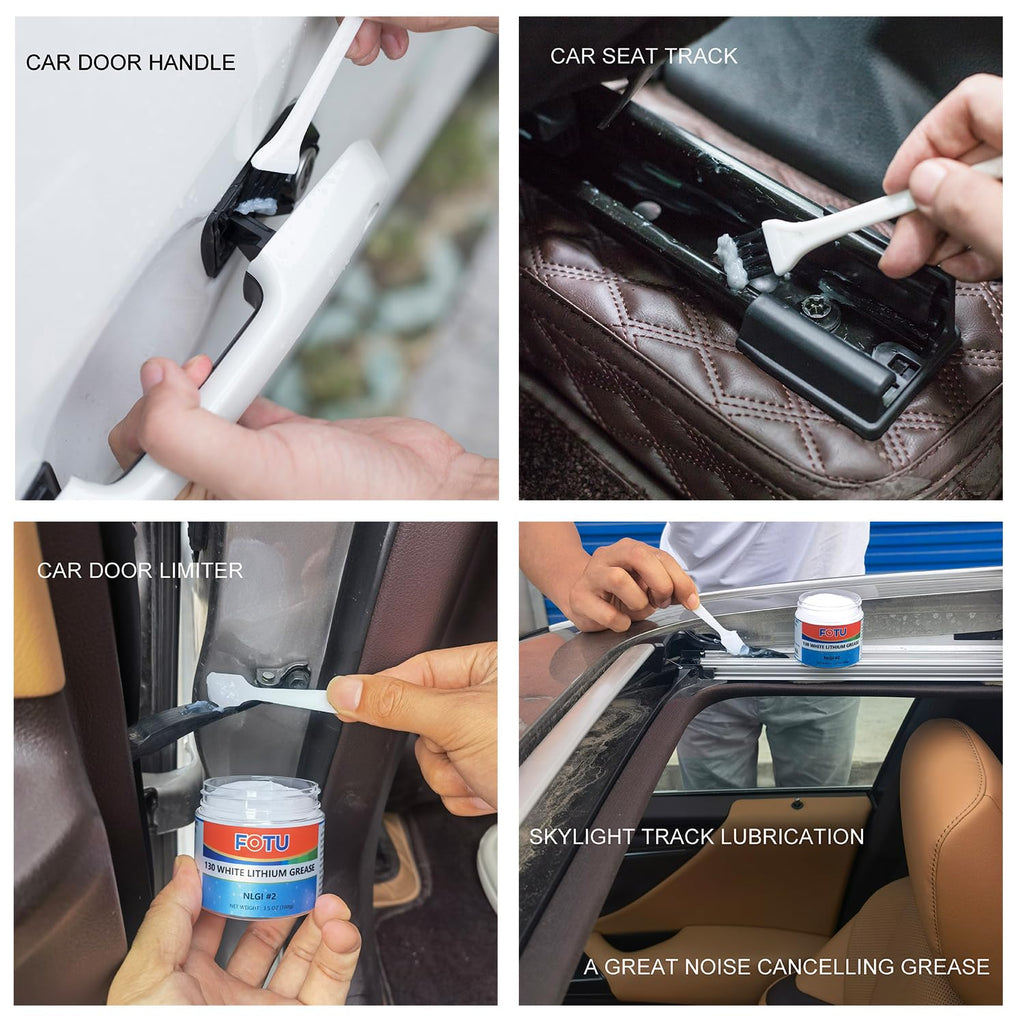 White Lithium Grease Lubricant for Seat Tracks, Sunroof, Door Hinges, Many Uses