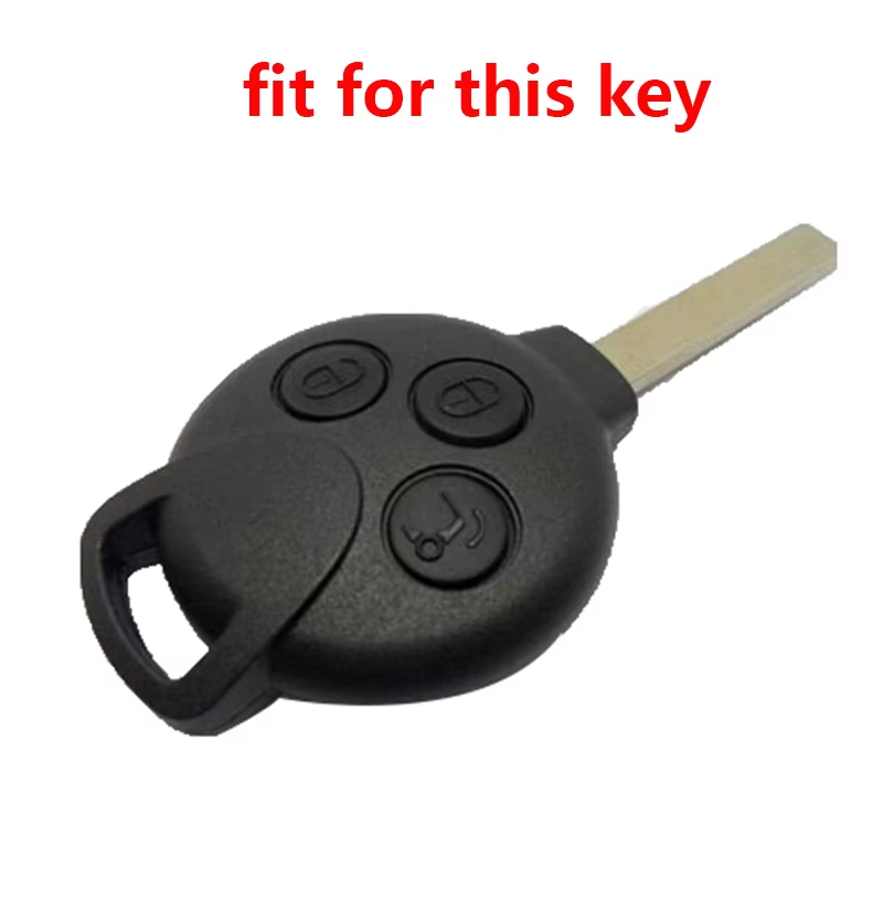Smart Car Fortwo 451, 450, 3 Button Key Silicone Protector Case Holder, Black