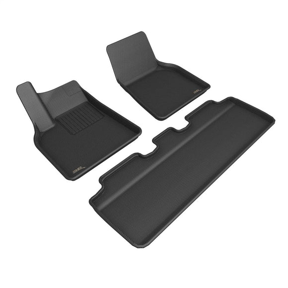 Tesla Model Y 3D MAXpider 1st & 2nd Row Floormats, Black, 2021-2023