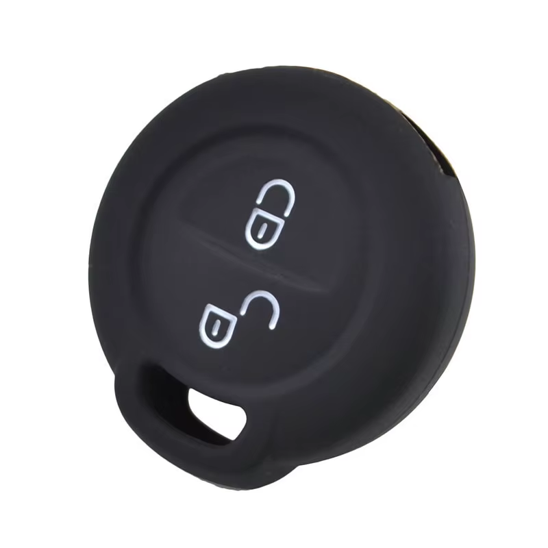 Smart Car Fortwo 2 Button Key Silicone Protector Case Holder, Black