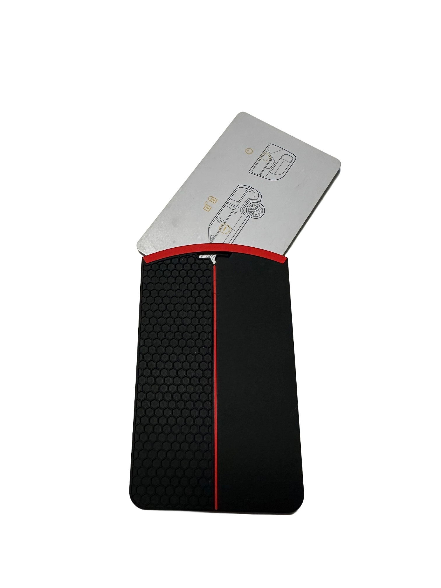 Key Card Holder Silicone Protector Black/Red for Rivian