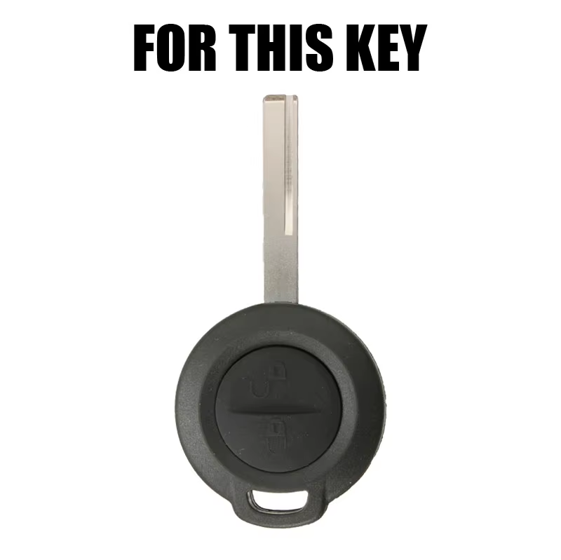 Smart Car Fortwo 2 Button Key Silicone Protector Case Holder, Black