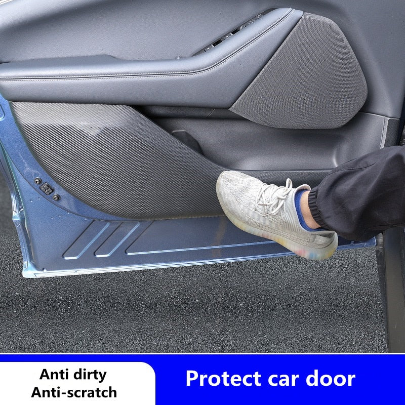 Mustang Mach-E Interior Door Anti-Kick Protector Film, 4-Piece Set, Leather, 2021-2024