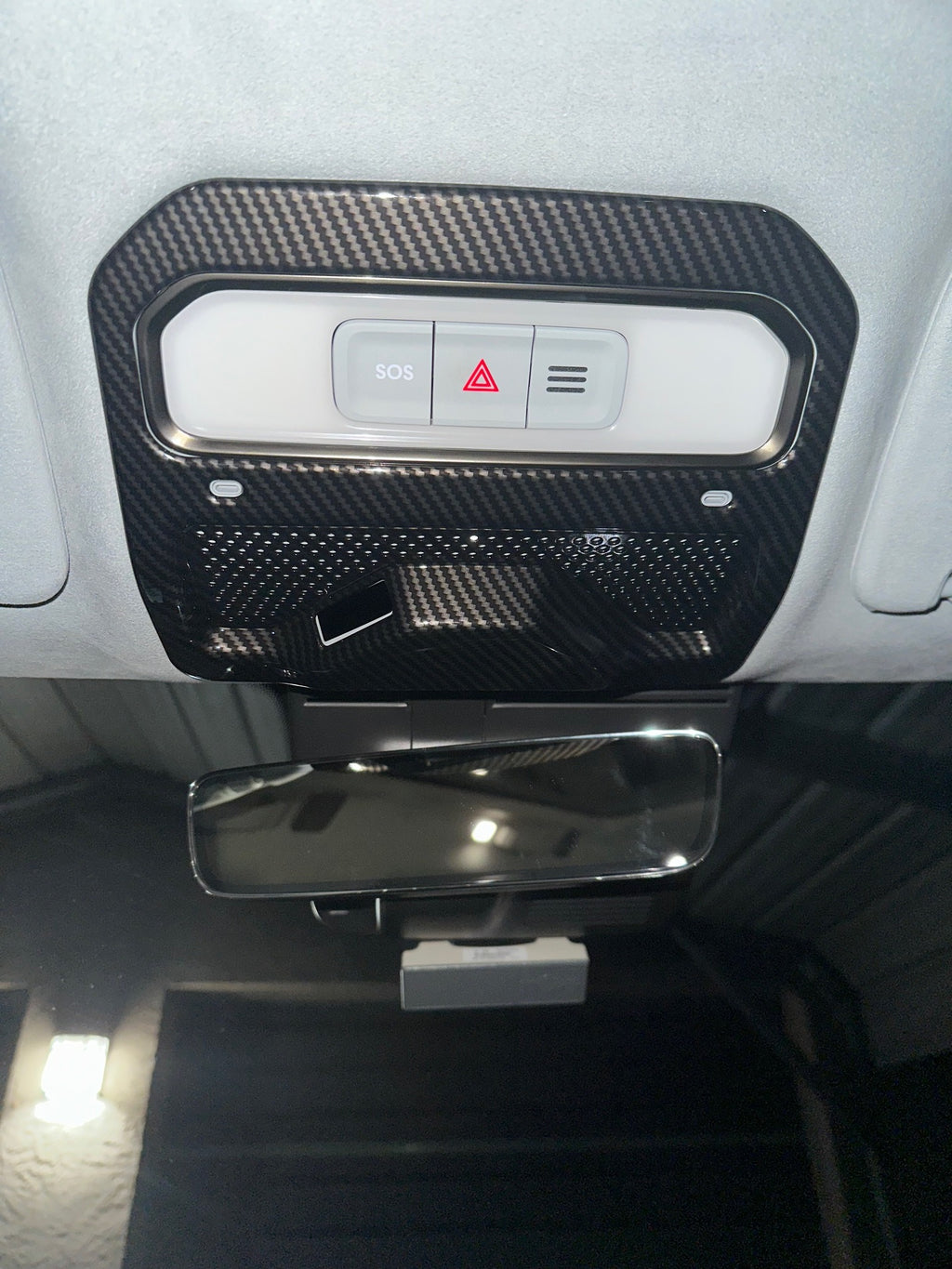 Dome Reading Lamp Light Cover Trim, First Row, Carbon Fiber for Rivian R1T, R1S