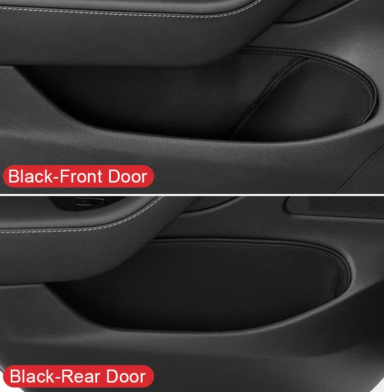 Tesla Model 3 Side Door Storage Box Organizers, Leather, 4-Pc Set, 2017-2023