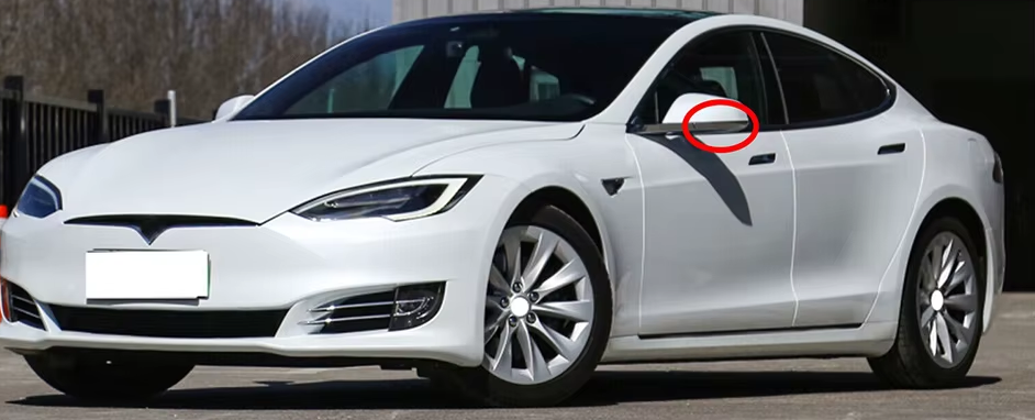 Tesla Model S Outside Mirror Lower Cover Cap, Chrome, Left, 2014-2021