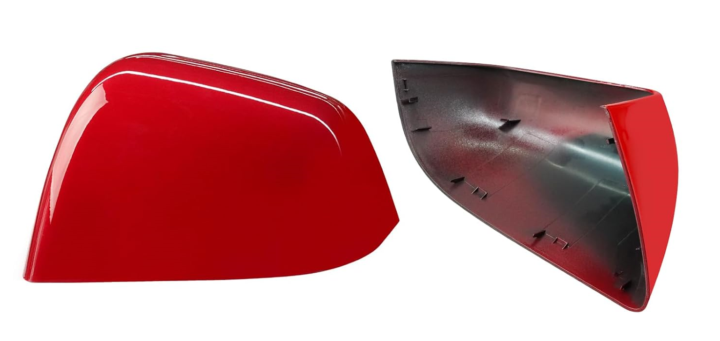 Tesla Model Y Left Outside Mirror Skull Cap, Red, 2020-2024