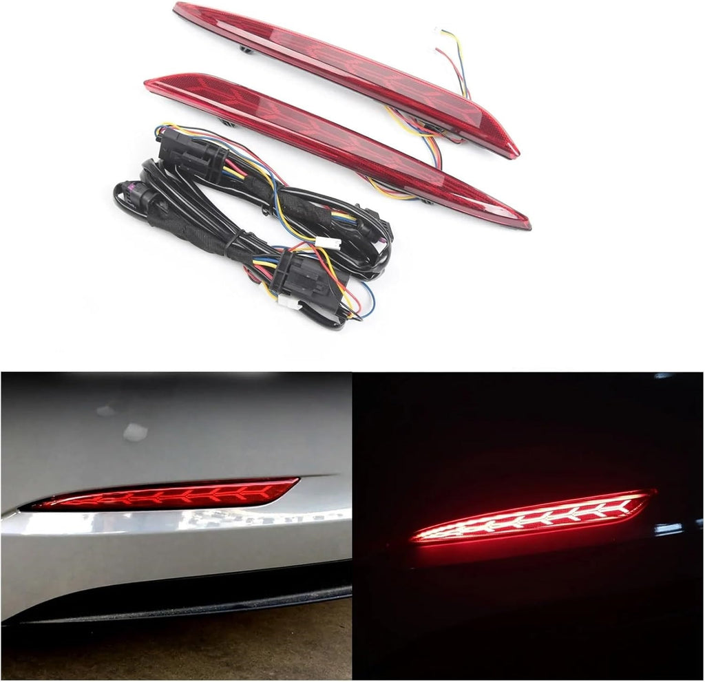 Tesla Model 3 Rear Bumper Fishbone Style Taillight Rear Bumper Reflectors, 2017-2023