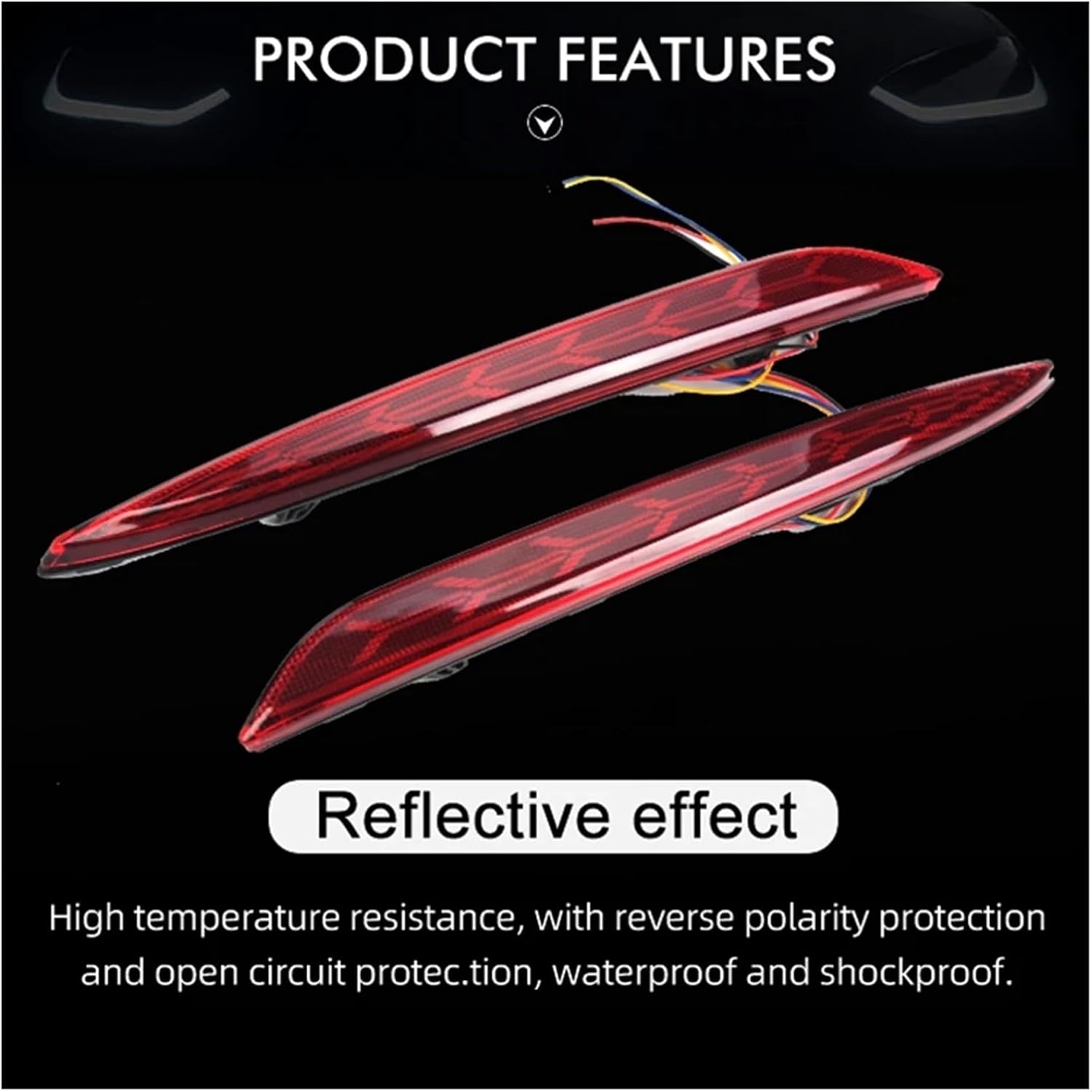 Tesla Model 3 Rear Bumper Fishbone Style Taillight Rear Bumper Reflectors, 2017-2023