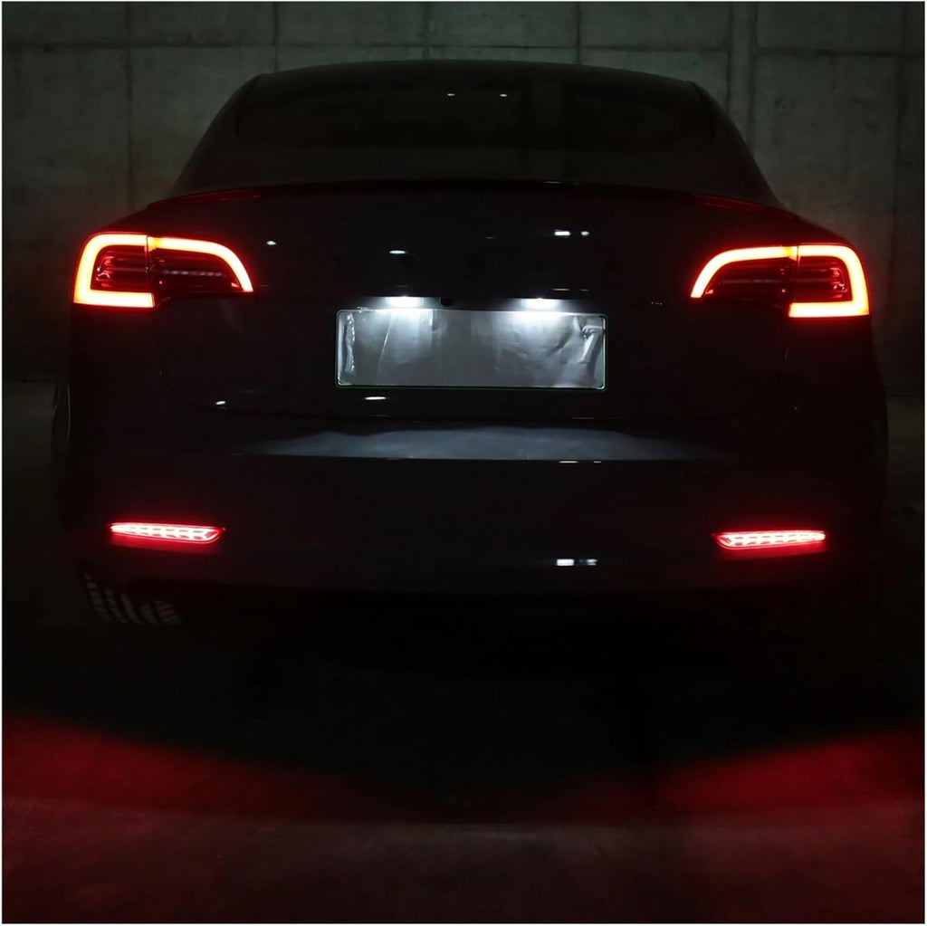 Tesla Model 3 Rear Bumper Fishbone Style Taillight Rear Bumper Reflectors, 2017-2023