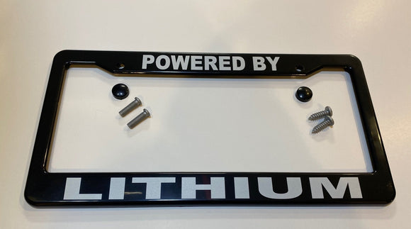 Mustang Mach-E Black ABS License Plate Frame with lettering 