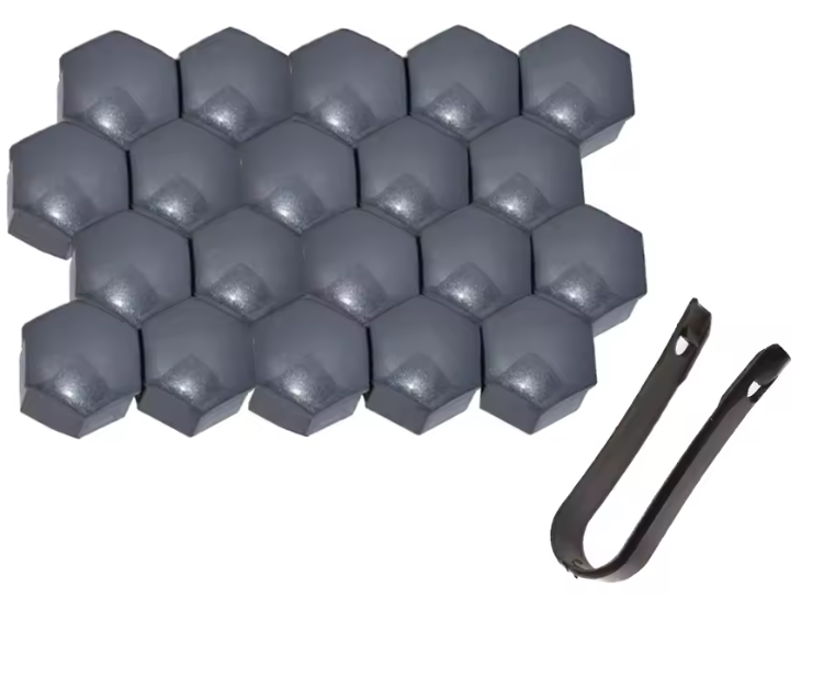 Tesla Model 3, Y, Wheel Lug Nut Cover Cap Set, Matte Gray