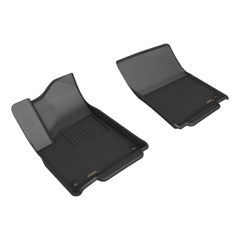 3D Maxpider Kagu Front Row Floormats, Black, for Rivian R1T 2022-2025