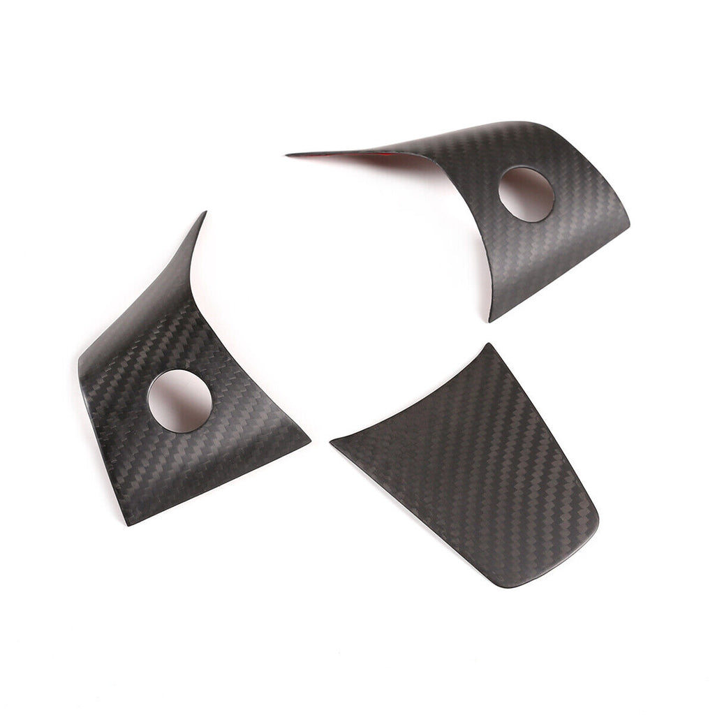 Tesla Model 3, Y, Matte Carbon Fiber Steering Wheel Trim, 2017-2024