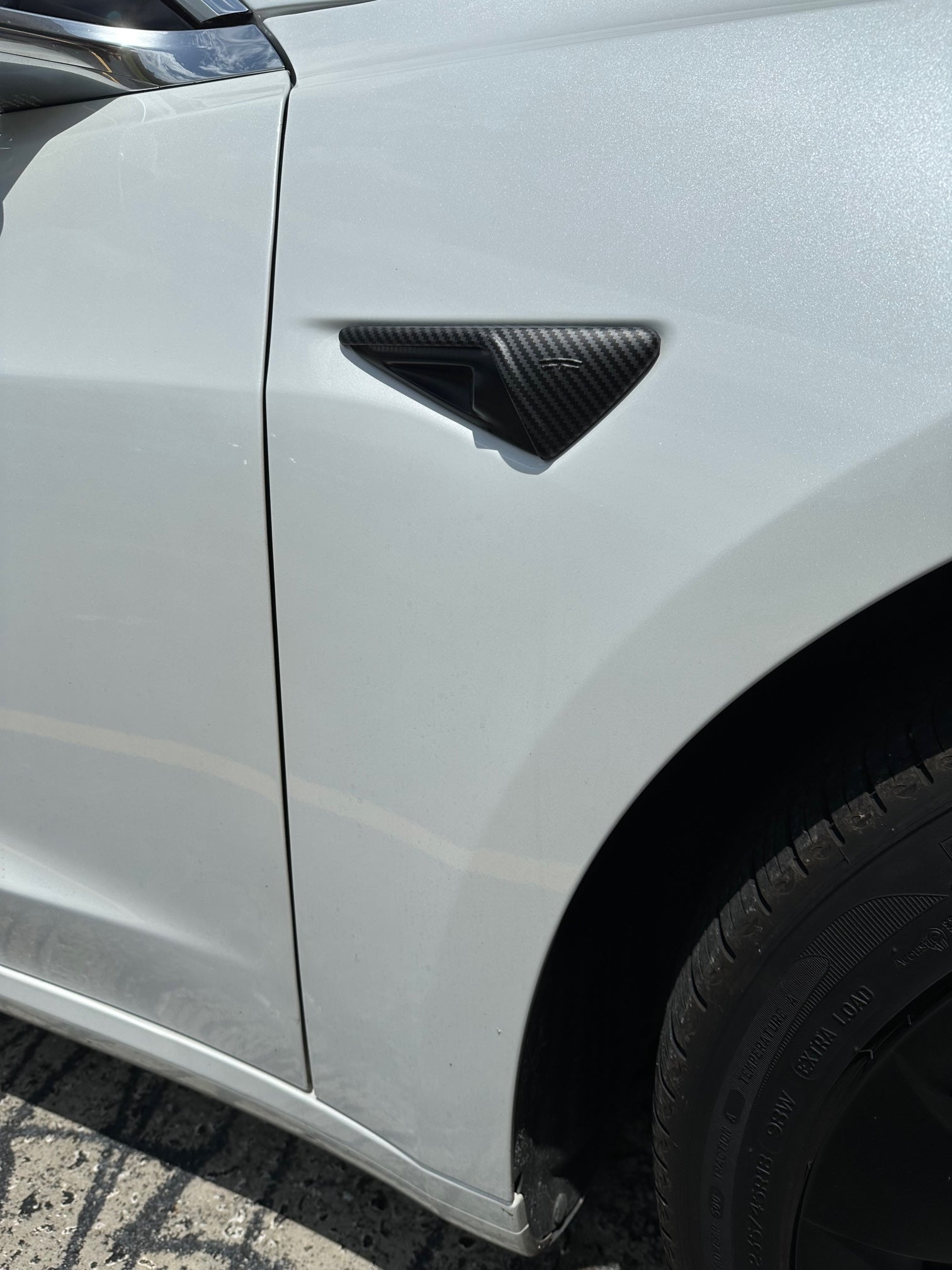 Tesla Model 3, S, X, Y, Matte Carbon Fiber Turn Signal Side Fender Camera Vent Cover Trim