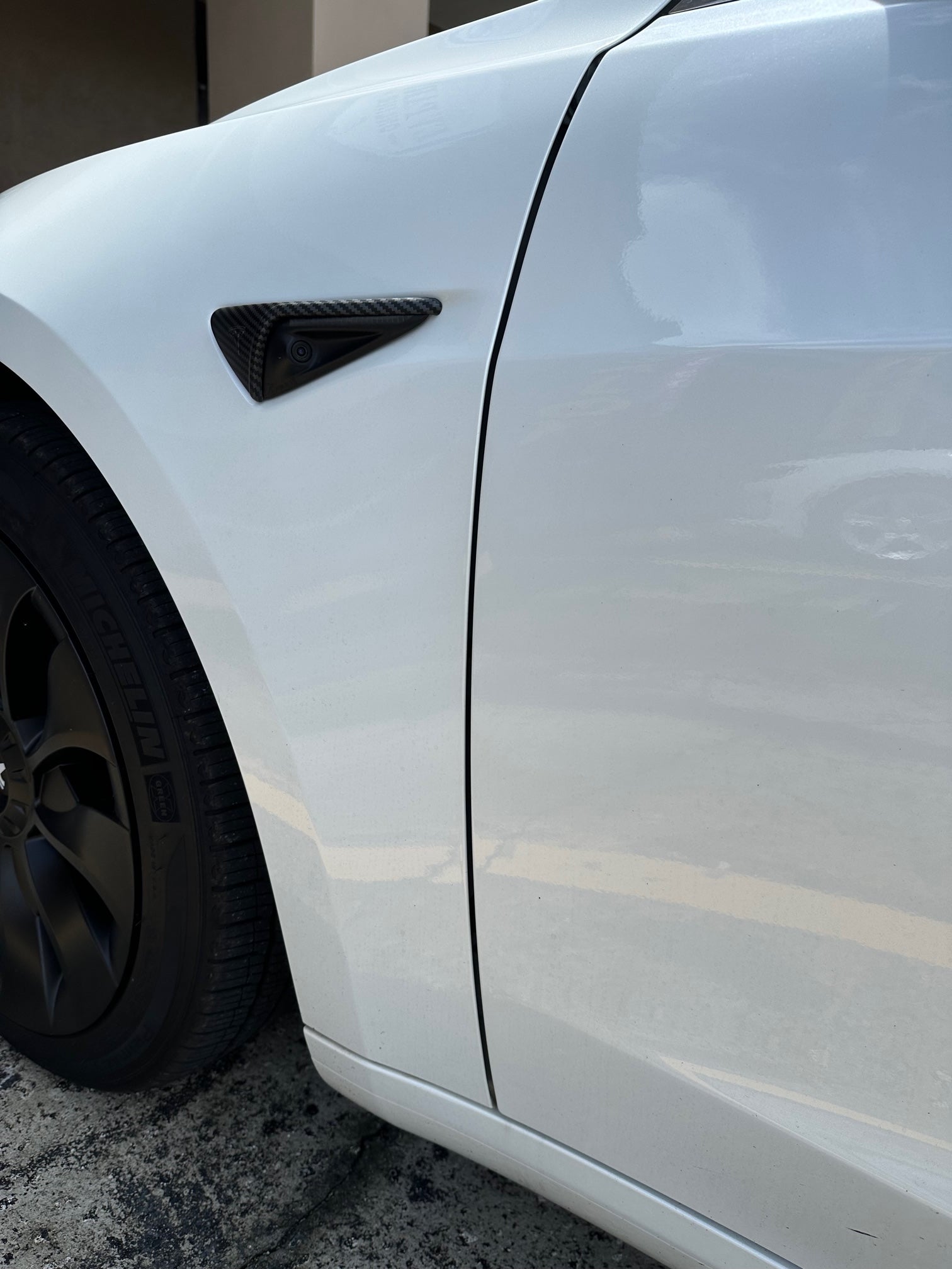 Tesla Model 3, S, X, Y, Matte Carbon Fiber Turn Signal Side Fender Camera Vent Cover Trim