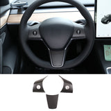 Tesla Model 3, Y, Matte Carbon Fiber Steering Wheel Trim, 2017-2023