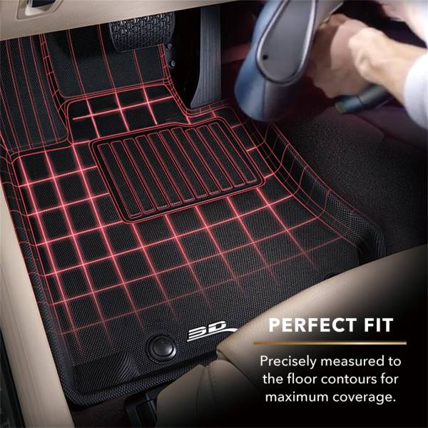 Mustang Mach-E 3D MAXpider Kagu 1st & 2nd Row Floormats, Black, 2021-2023
