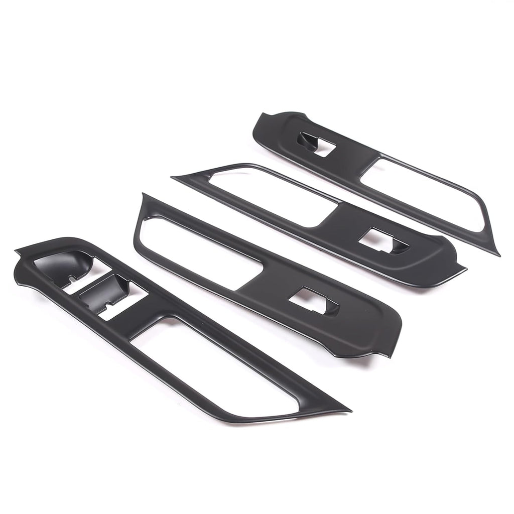 Door Switch Cover Trim Panels, 4-Piece Set, Matte Black for Rivian R1T, R1S