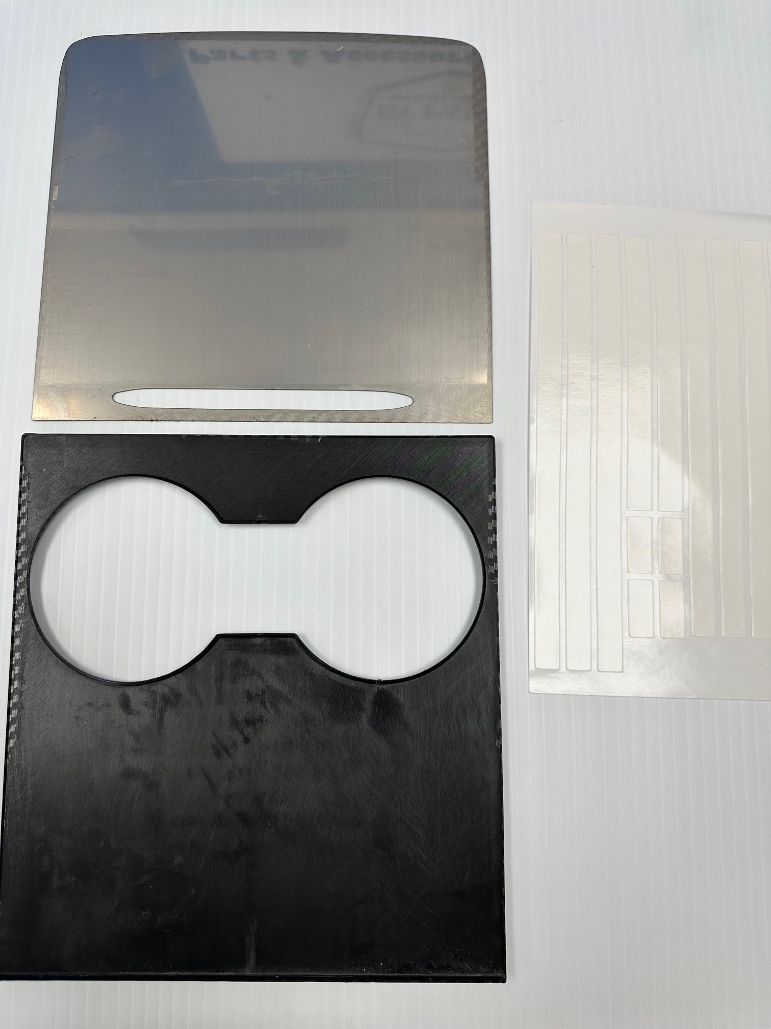 Tesla Model 3, Y Matte Carbon Fiber Center Console Cover, ABS, Metal, 2021-2023