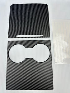 Tesla Model 3, Y Matte Carbon Fiber Center Console Cover, ABS, Metal, 2021-2023