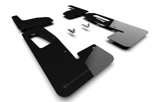 Rivian R1T Mud Flap Set, Rally Armor Black W/ Metallic Black Logo, 2022-2024