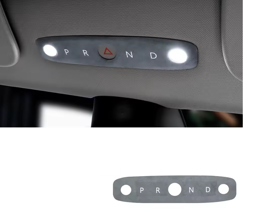 Tesla Model 3 Highland, Model Y Juniper, Interior Reading Light Alcantara Suede Sticker, Medium Gray