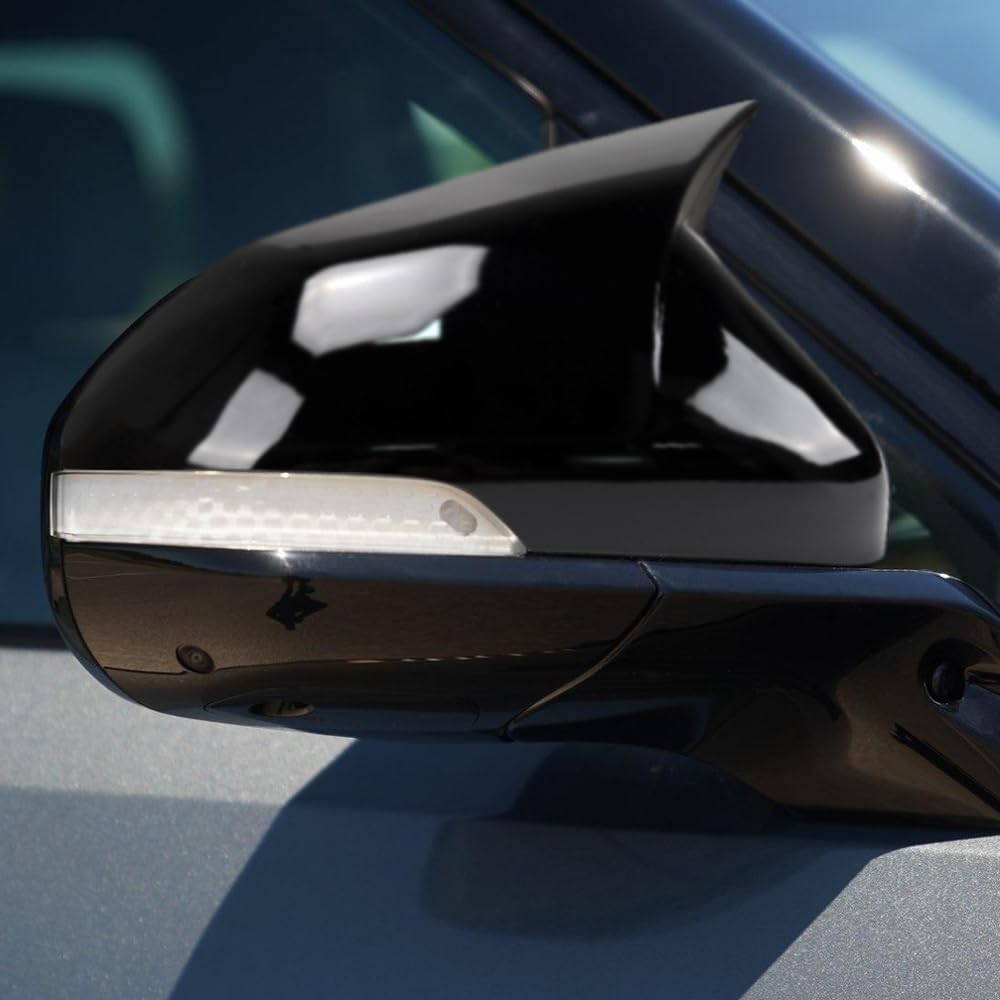 Glossy Black Style Ox Horn Rearview Mirror Covers for Rivian R1T, R1S