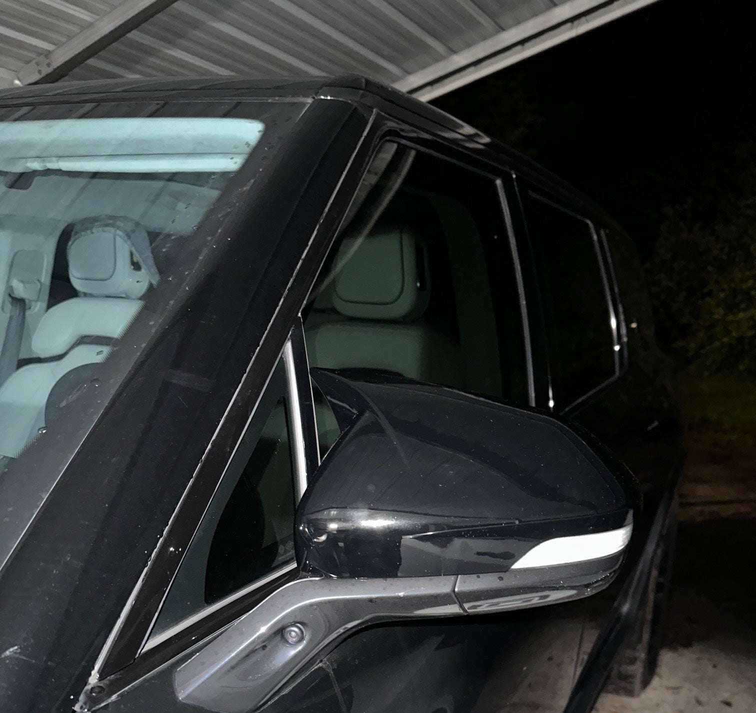 Glossy Black Style Ox Horn Rearview Mirror Covers for Rivian R1T, R1S