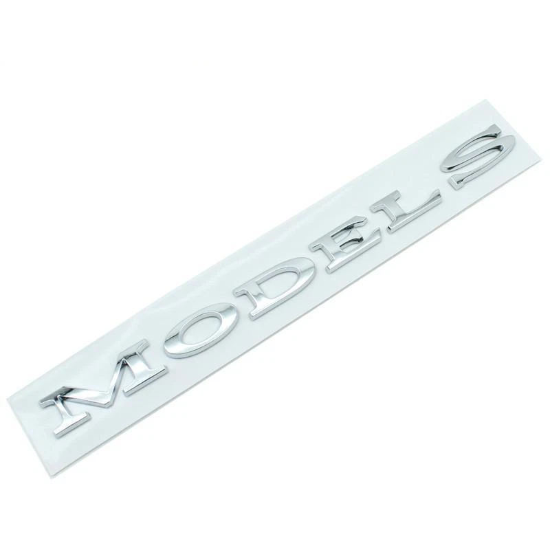 Tesla Model S Emblem Badge, ABS, Silver Chrome