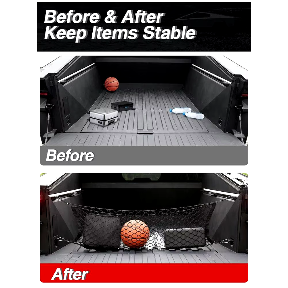 Tesla Cybertruck Bed Cargo Net Storage Organizer, 2024-2026